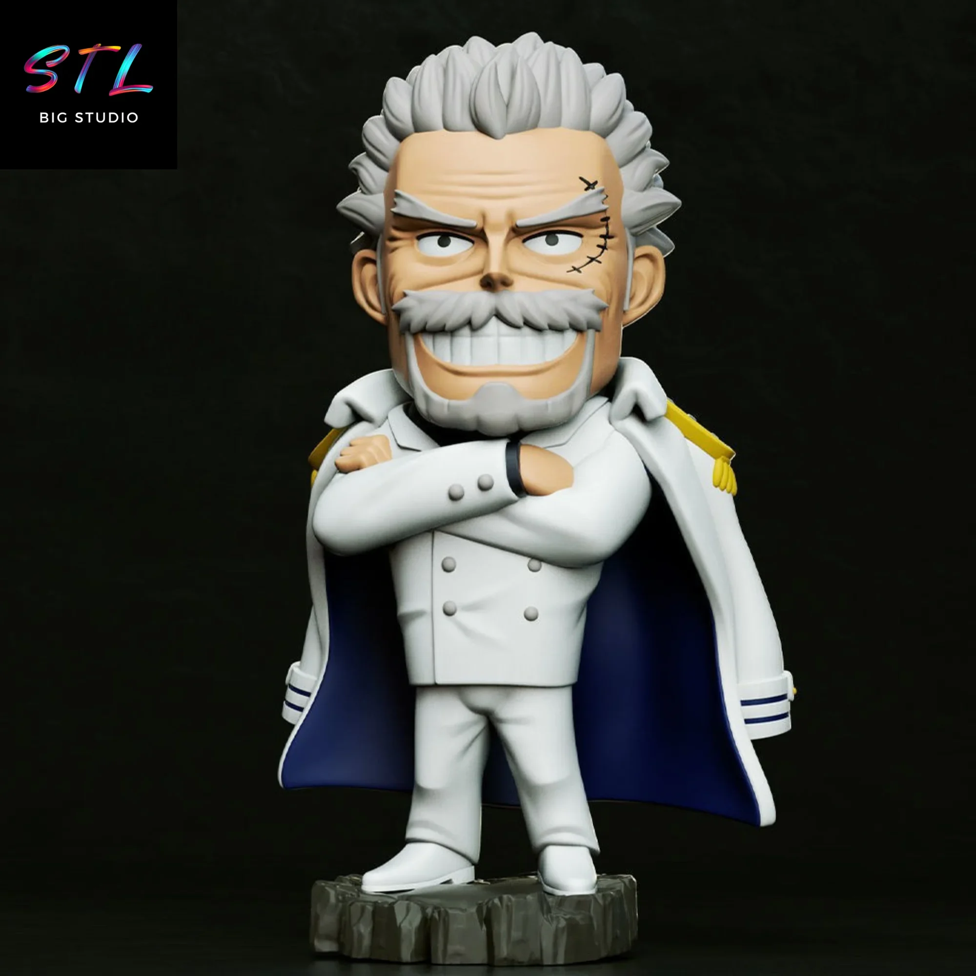 monkey d garp chibi stl impresion 3d one piece