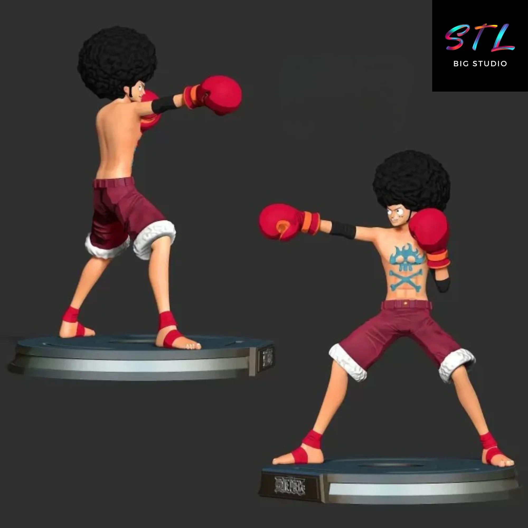 monkey d luffy stl estilo afro impresion 3d one piece monkey d luffy stl estilo afro impresion 3d one piece