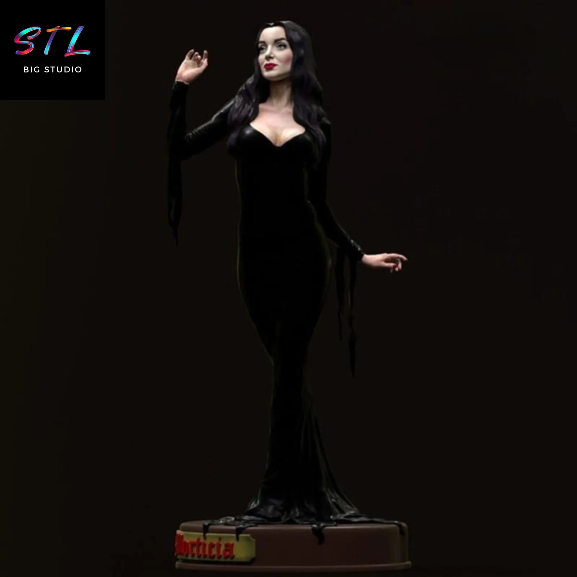 morticia addams stl impresion 3d