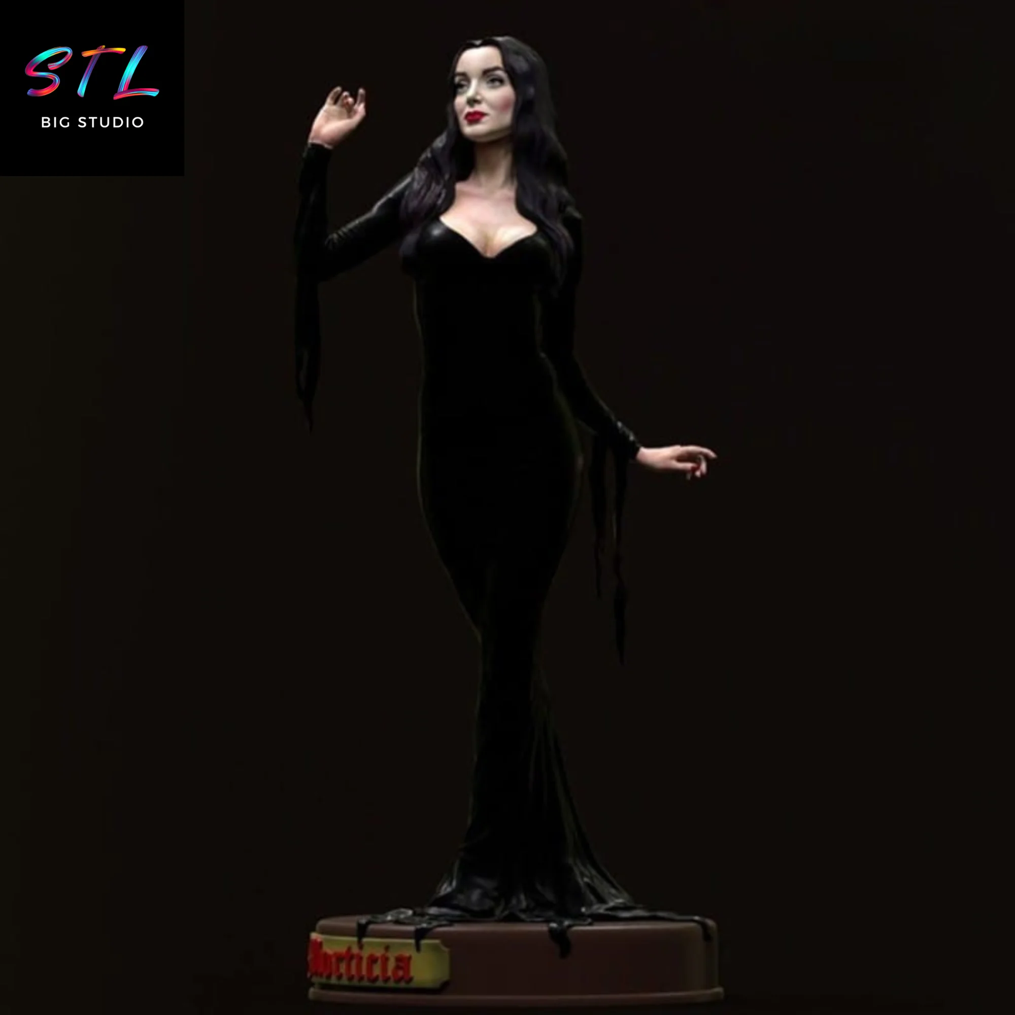 morticia addams stl impresion 3d