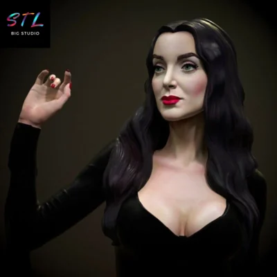 morticia stl impresion 3d figura familia addams