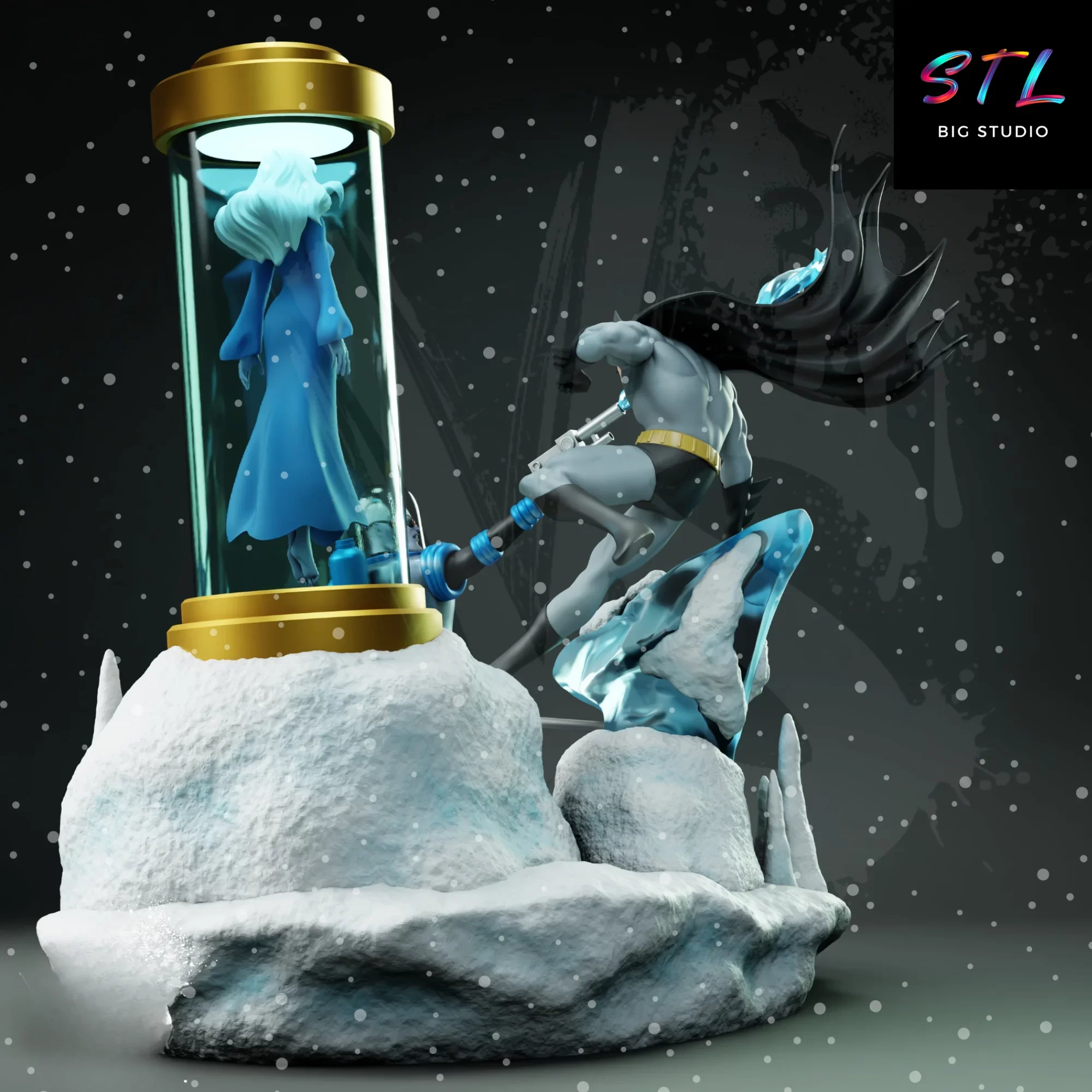 mr freeze vs batman stl diorama impresion 3d mr freeze vs batman stl diorama impresion 3d