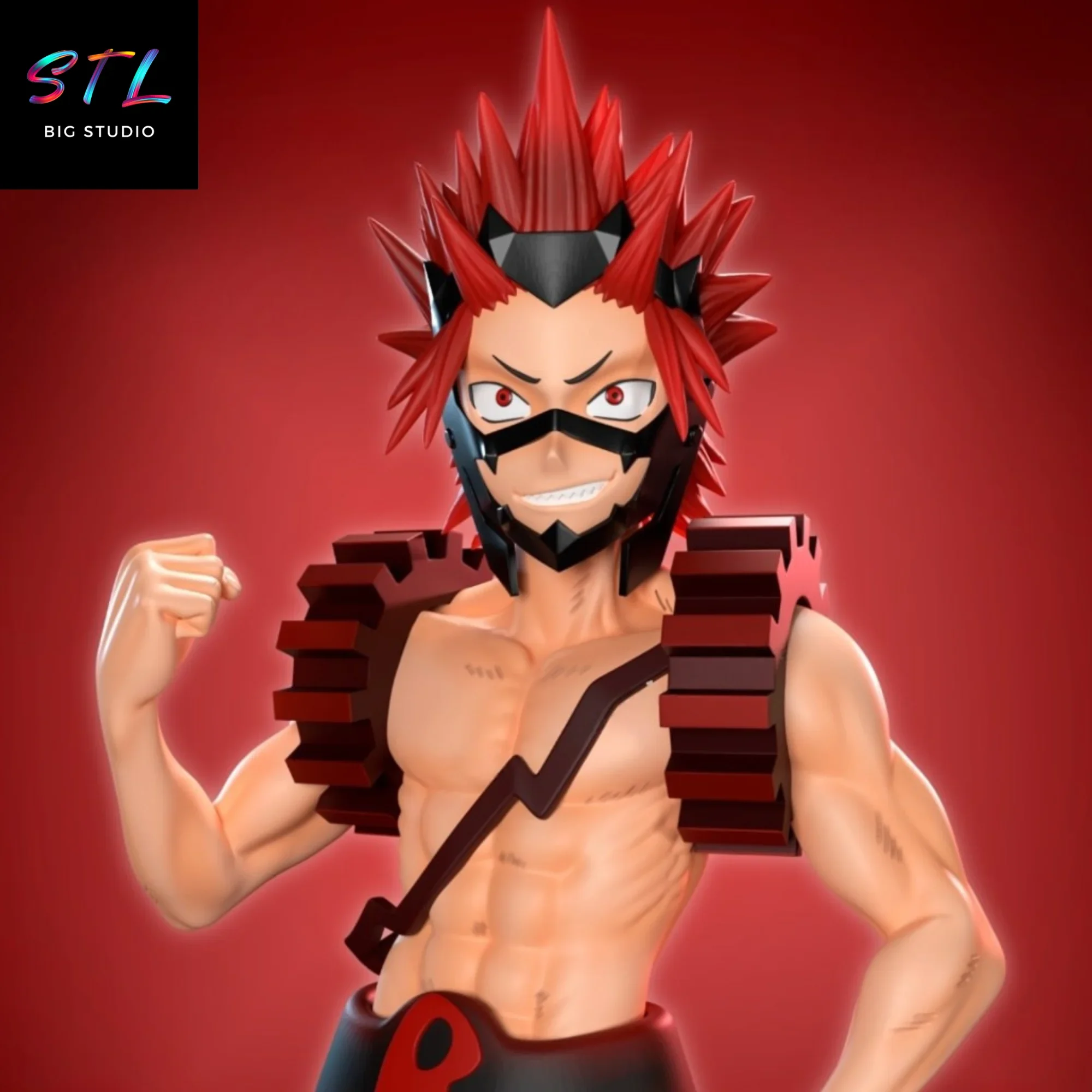 my hero academia stl red riot eijiro kirishima impresion 3d my hero academia stl red riot eijiro kirishima impresion 3d