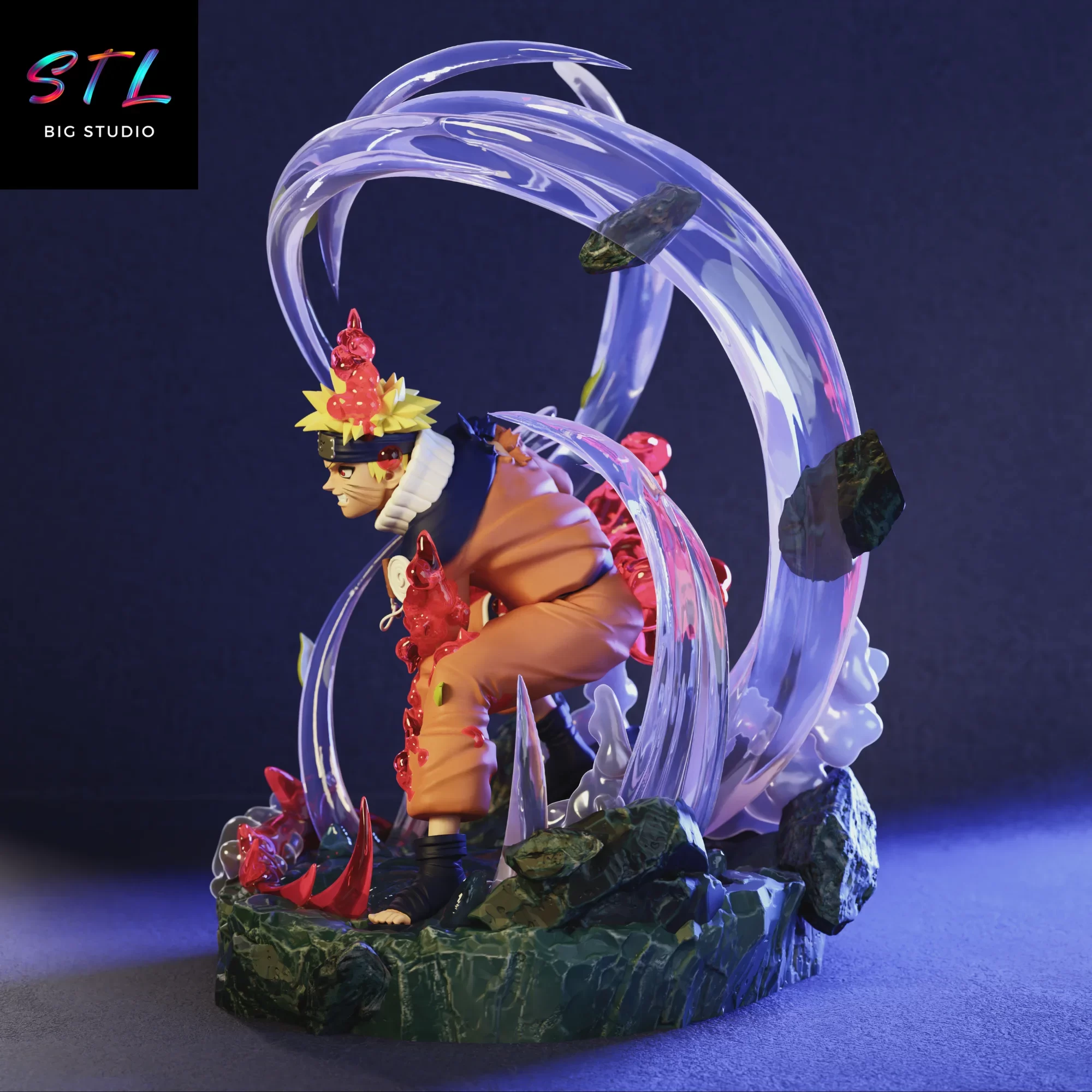 naruto aura kyubi stl diorama 3d naruto aura kyubi stl diorama 3d