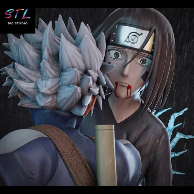 naruto diorama kakashi y rin stl impresion 3d