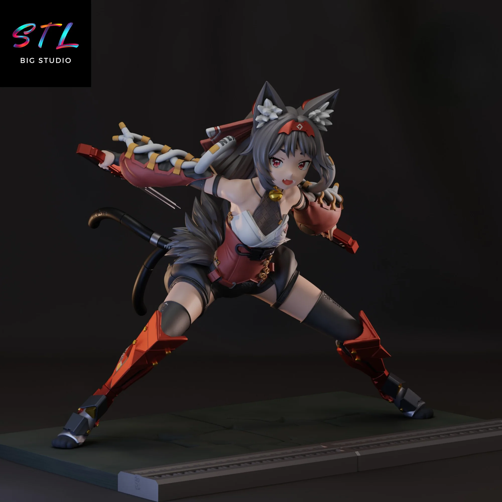 nekomata stl zenless zone zero figura impresion 3d