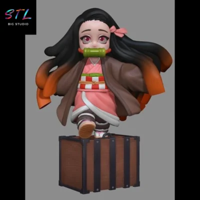 nezuko chibi stl demon slayer figura impresion 3d