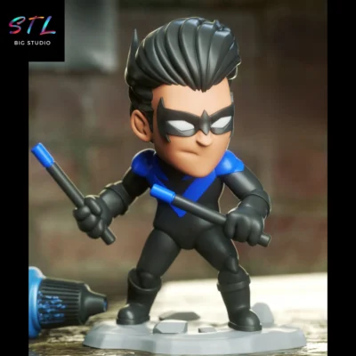 nightwing chibi stl dc comics para impresion 3d