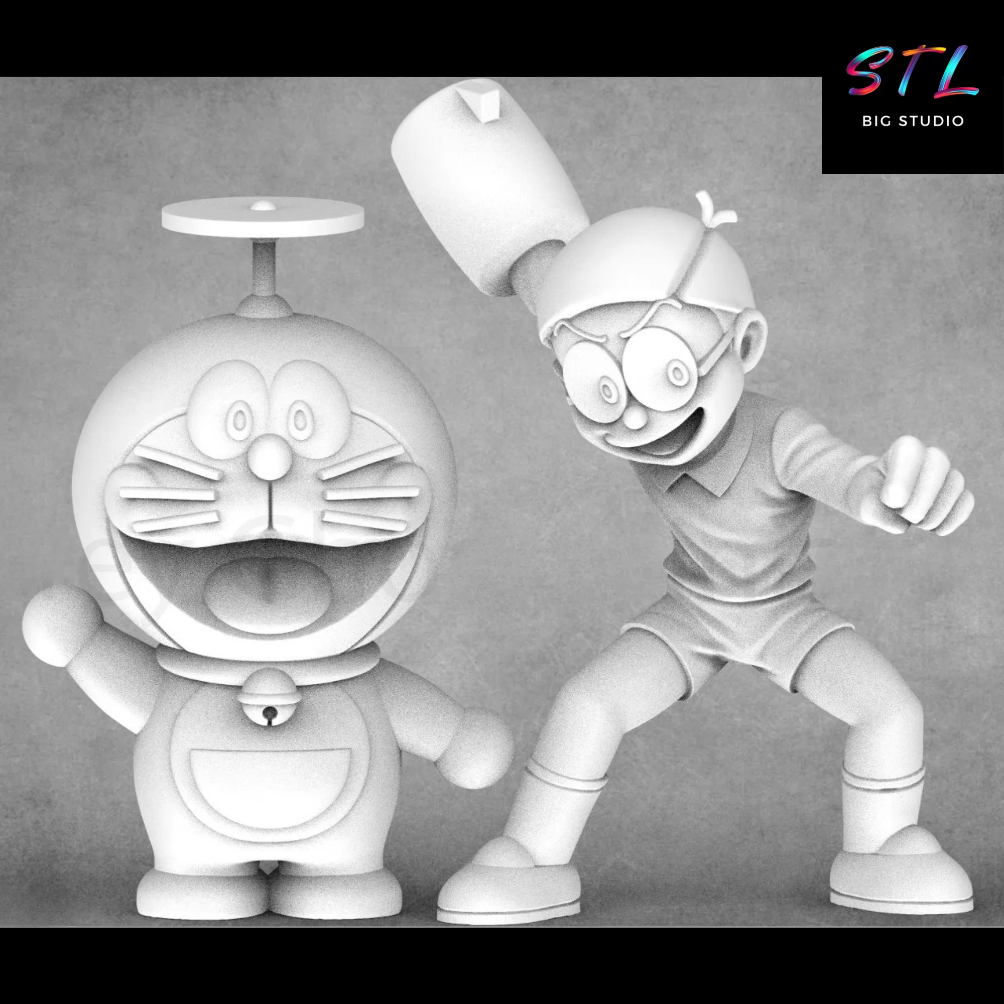 nobita y doraemon stl figuras impresion 3d