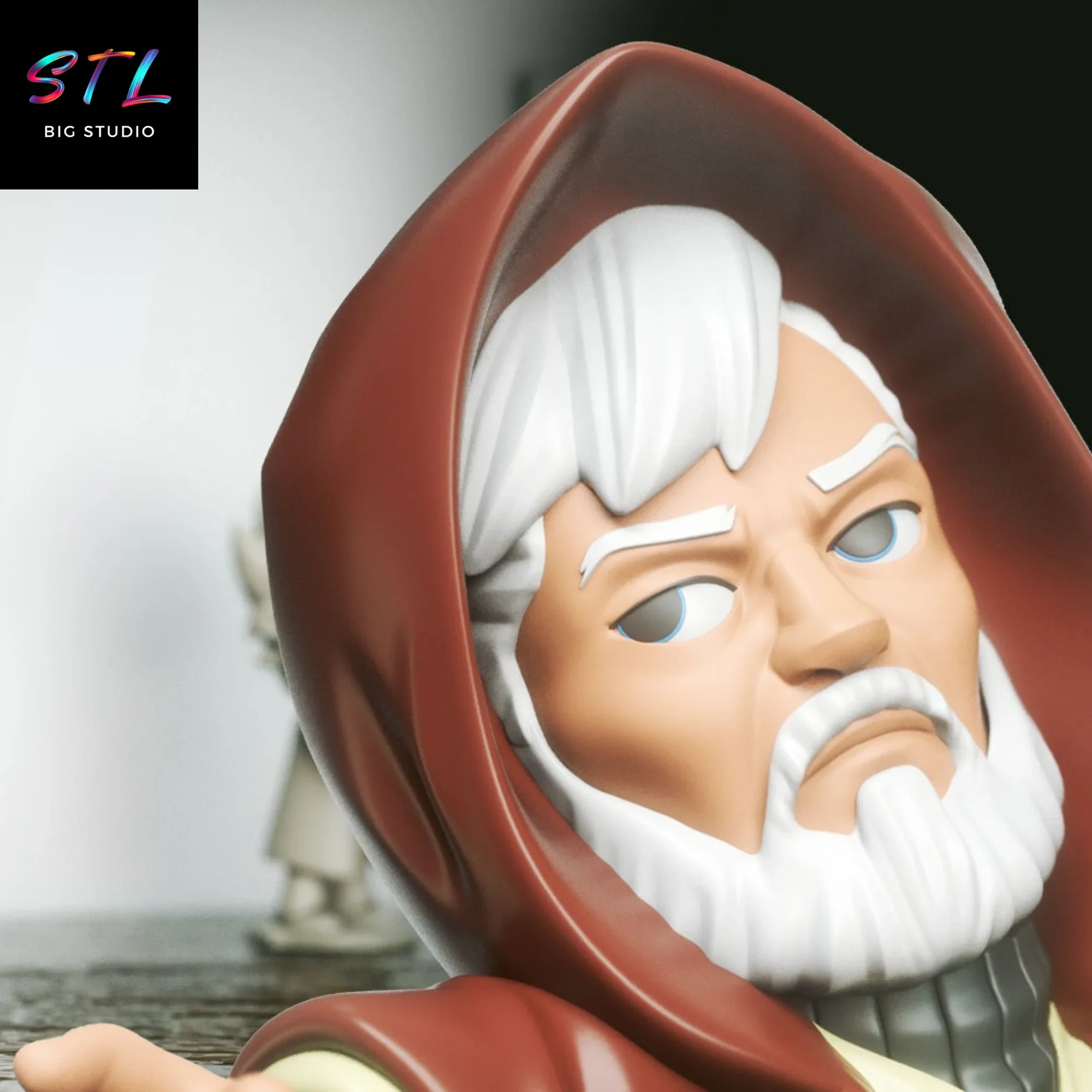 obi wan kenobi chibi stl star wars figura impresion 3d obi wan kenobi chibi stl star wars figura impresion 3d