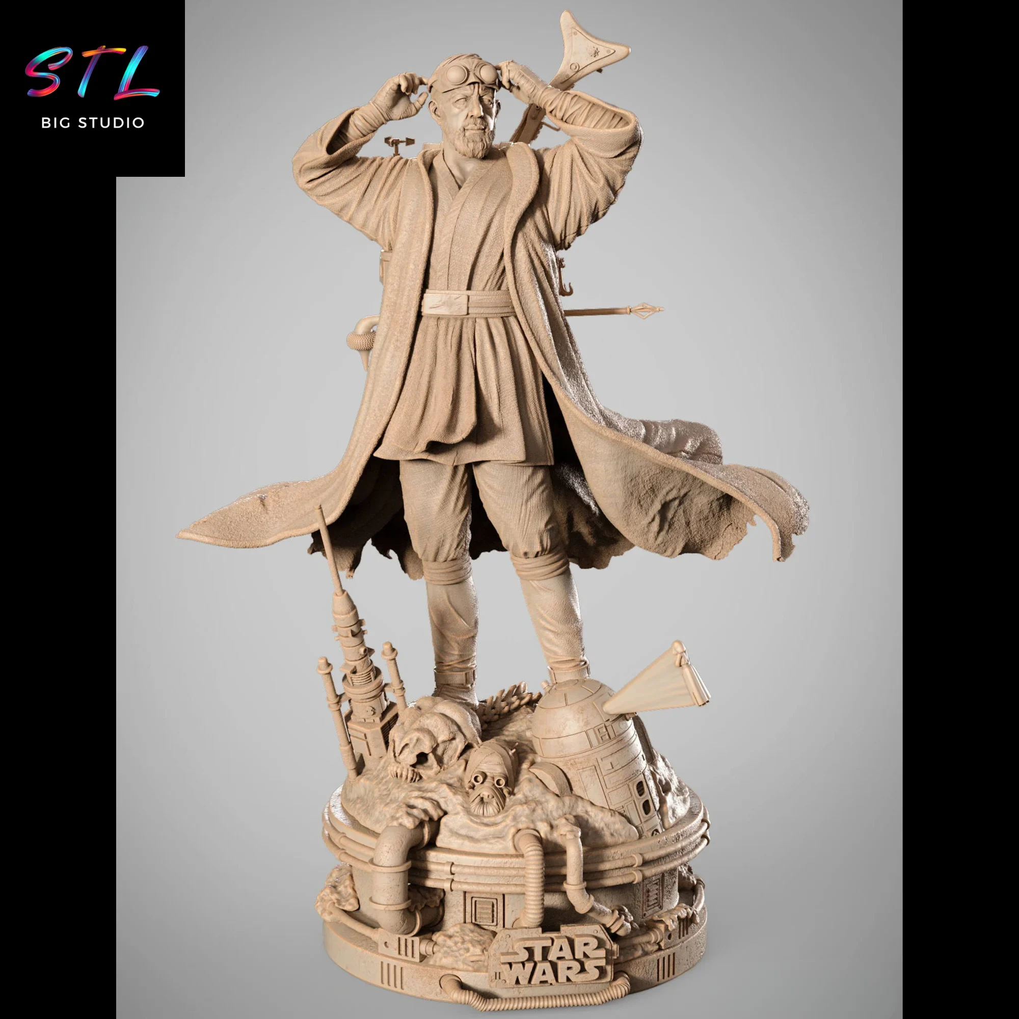old obi-wan kenobi stl star wars impresion 3d old obi-wan kenobi stl star wars impresion 3d
