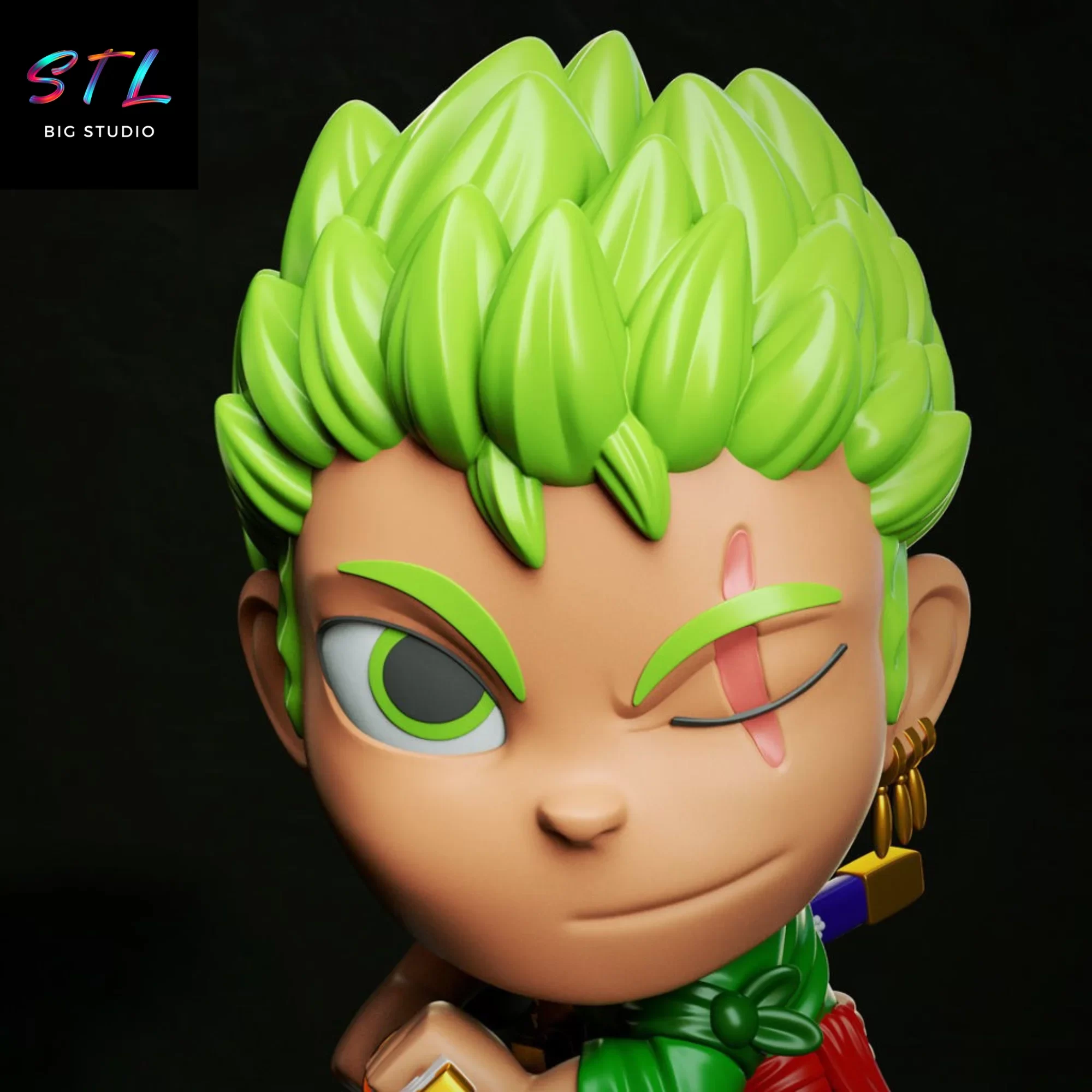 one piece chibi zoro stl kawaii 3d print