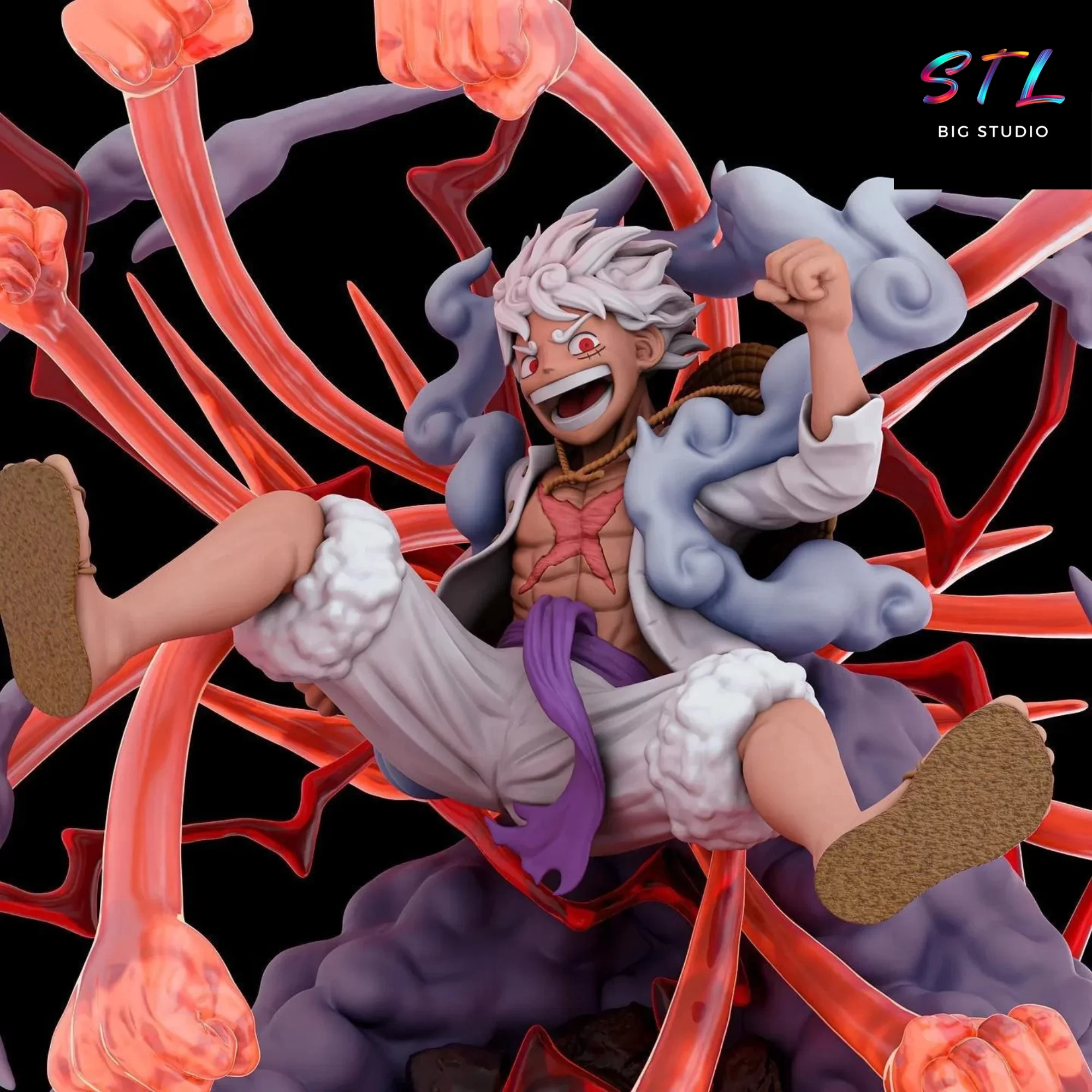one piece stl luffy gear 5 diorama impresion 3d one piece stl luffy gear 5 diorama impresion 3d