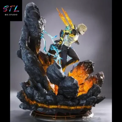 one punch man stl genos diorama impresion 3d