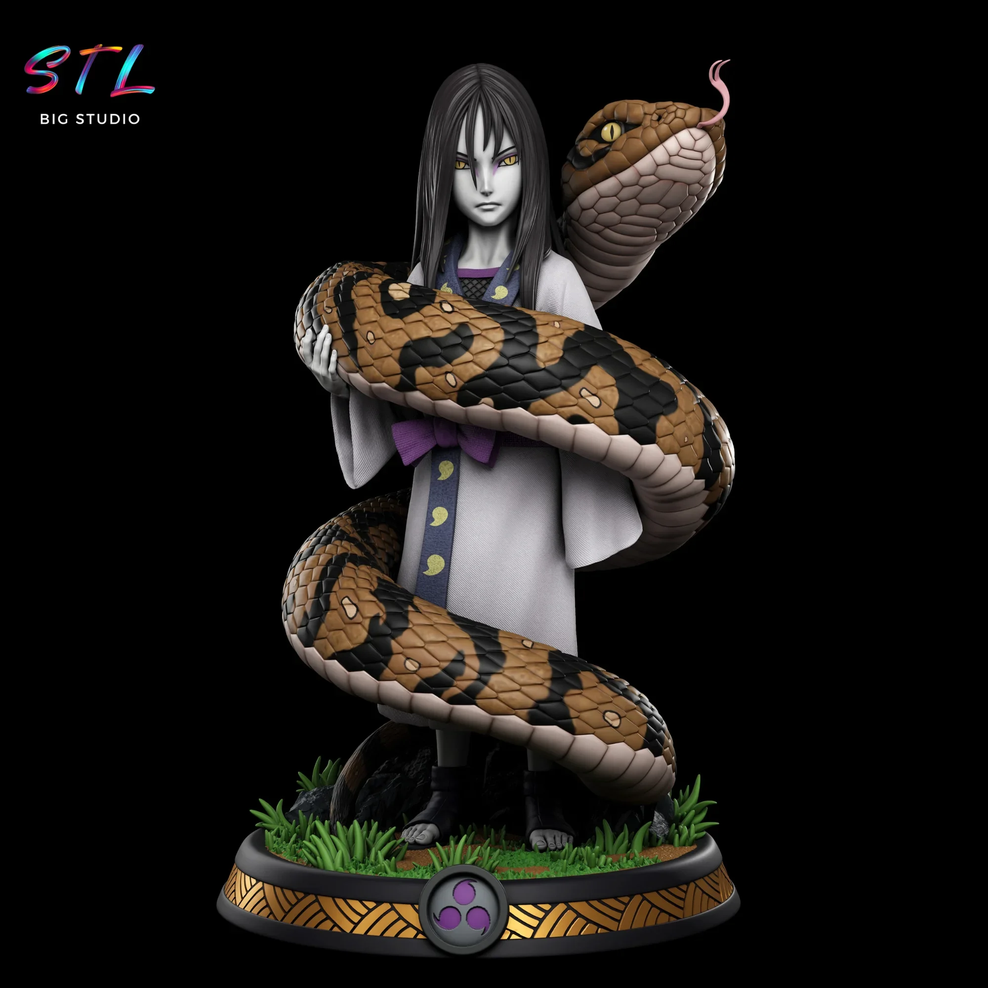 orochimaru joven stl impresion 3d naruto shippuden