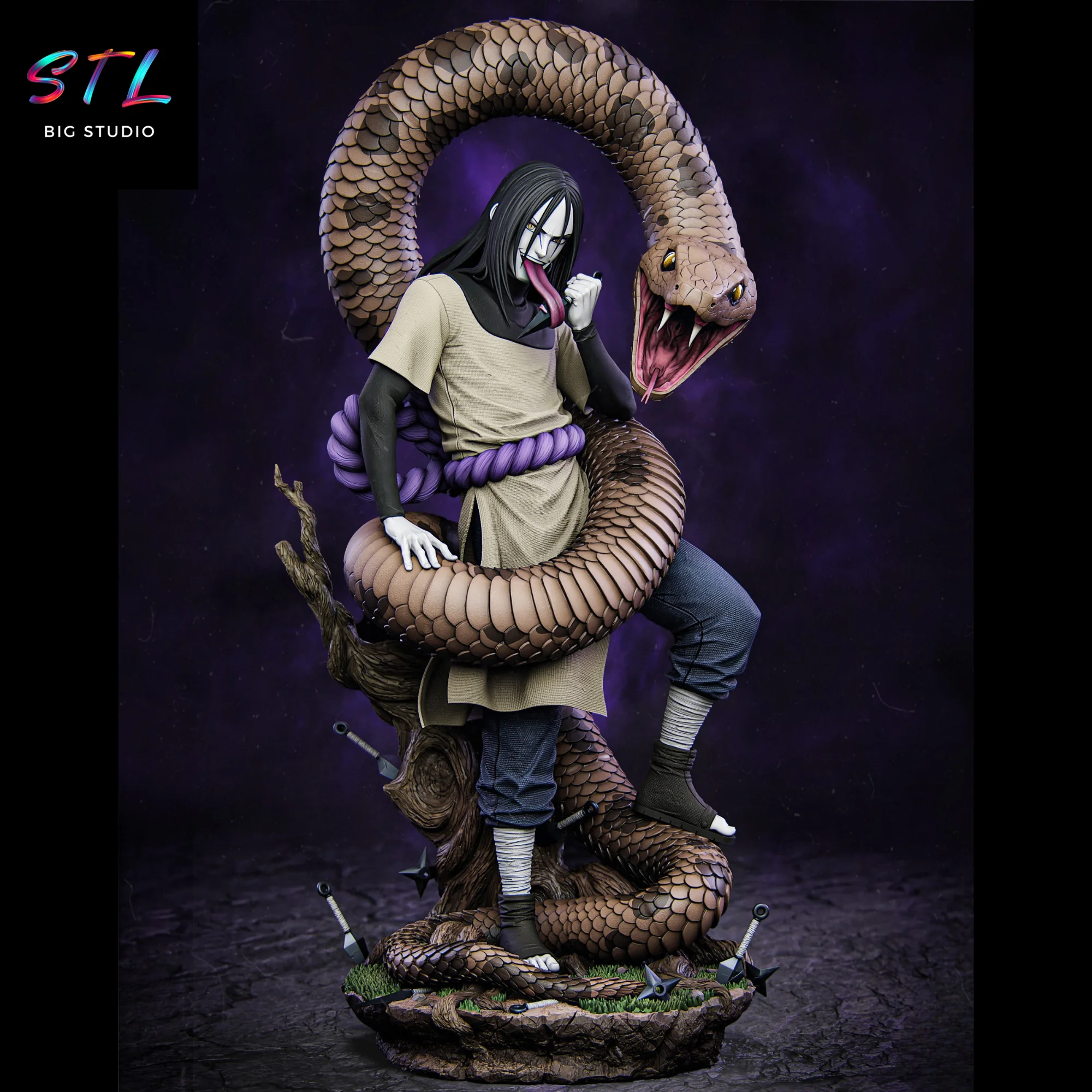 orochimaru stl naruto shippuden impresion 3d