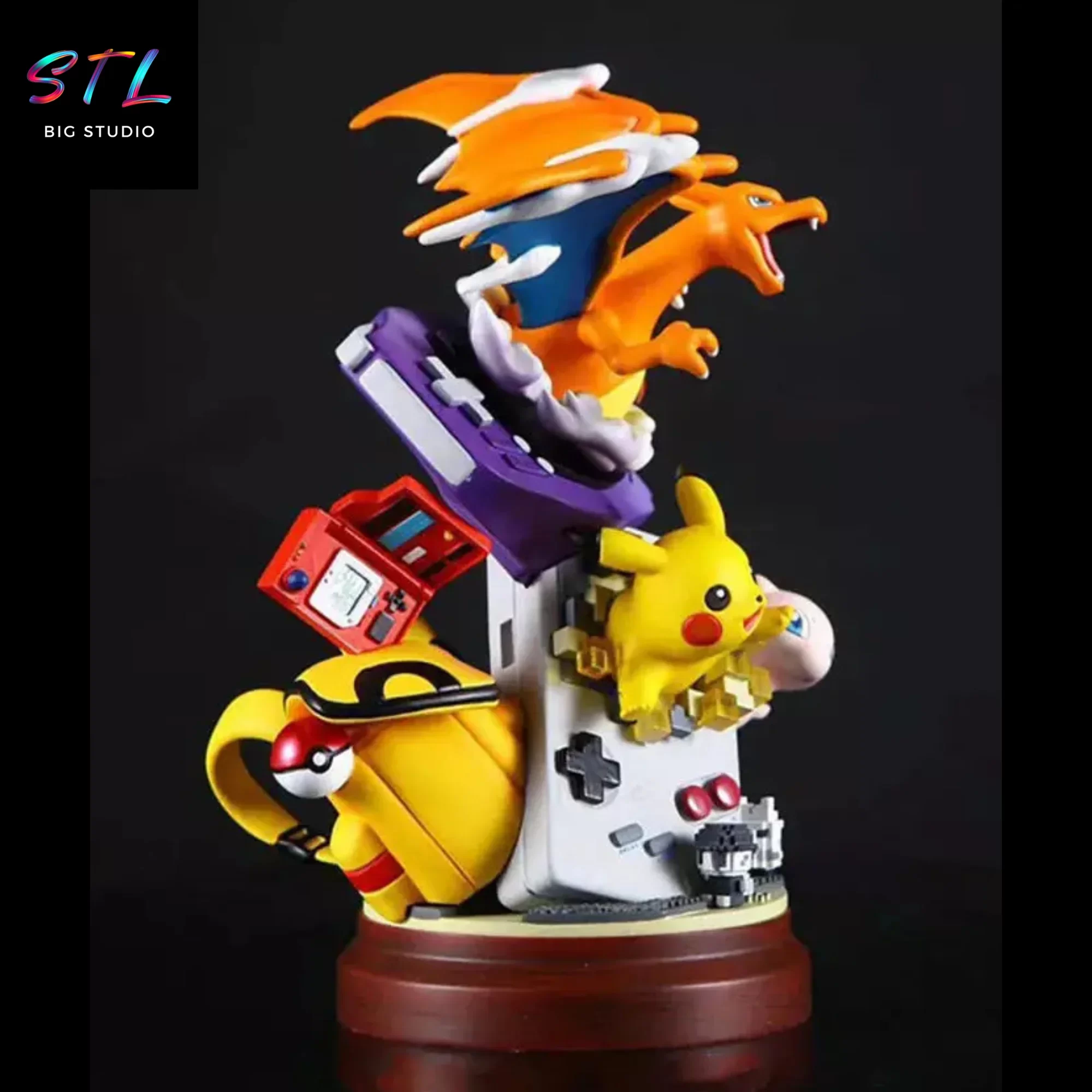 pikachu charizard mew diorama pokemon stl 3d