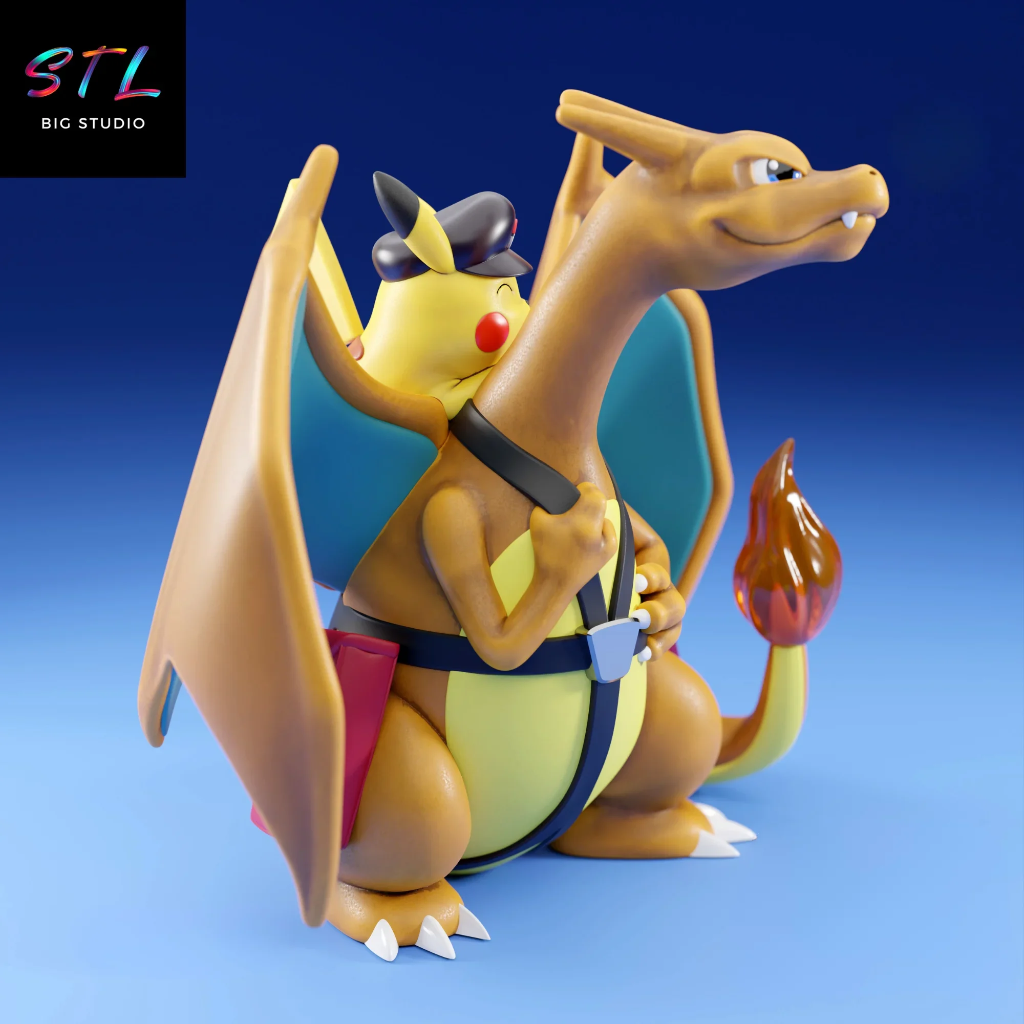 pikachu y charizard stl impresion 3d figura pokemon pikachu y charizard stl impresion 3d figura pokemon