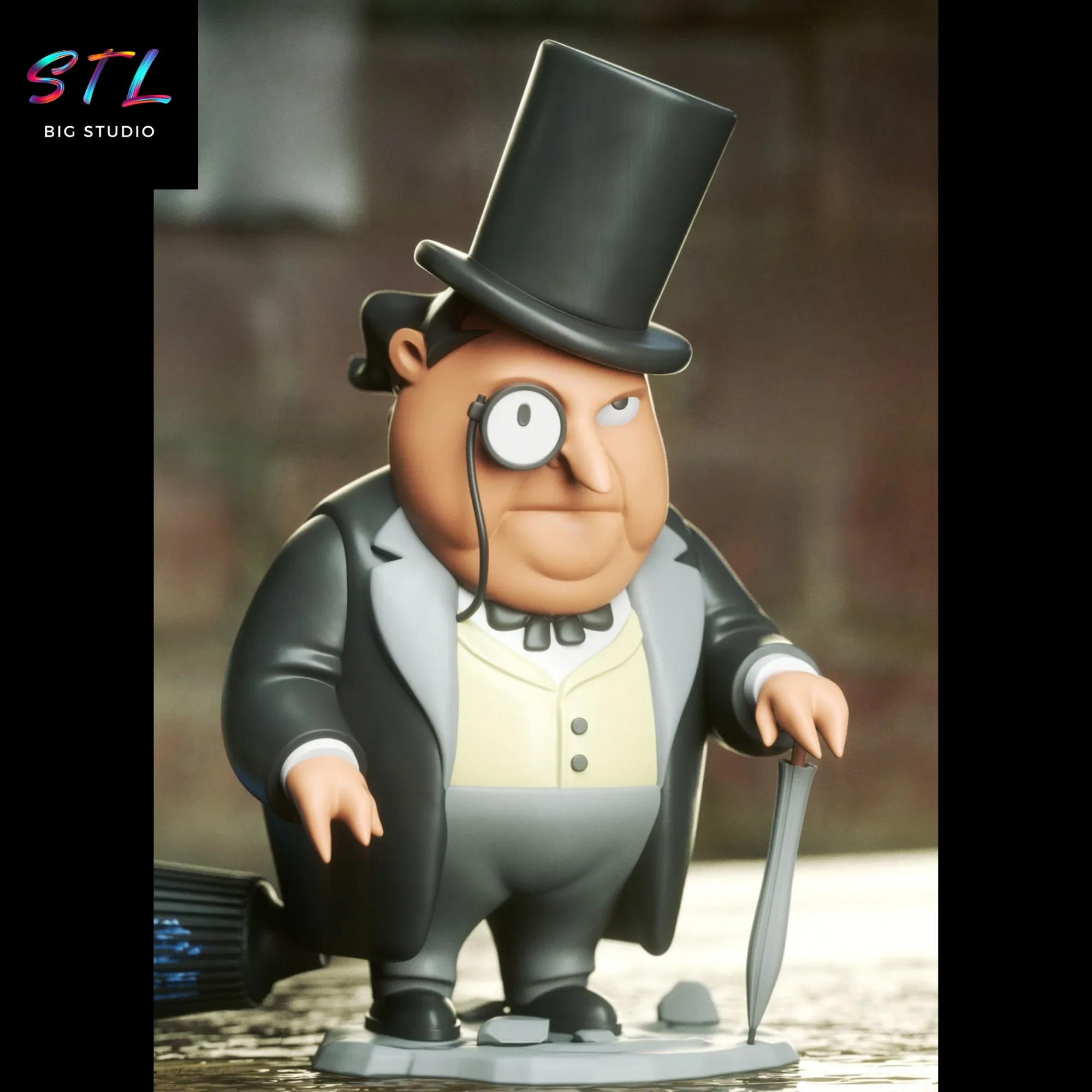 pinguino chibi stl batman impresion 3d