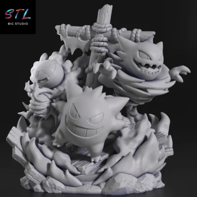 pokemon stl gengar diorama impresion 3d