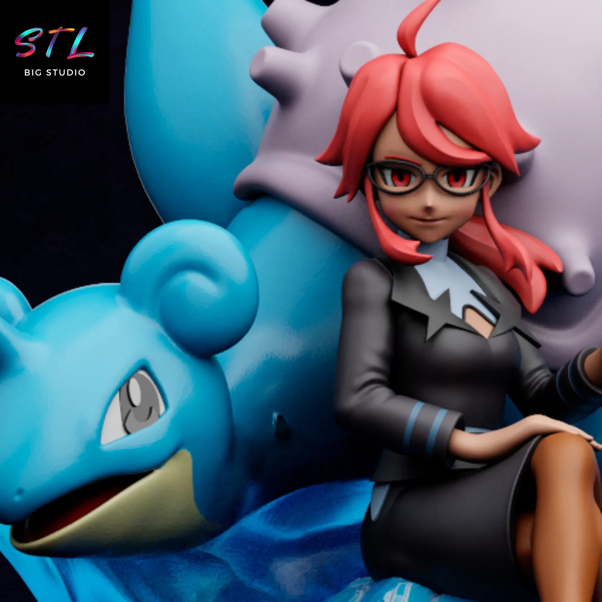 pokemon stl lorelei lapras diorama impresion 3d pokemon stl lorelei lapras diorama impresion 3d
