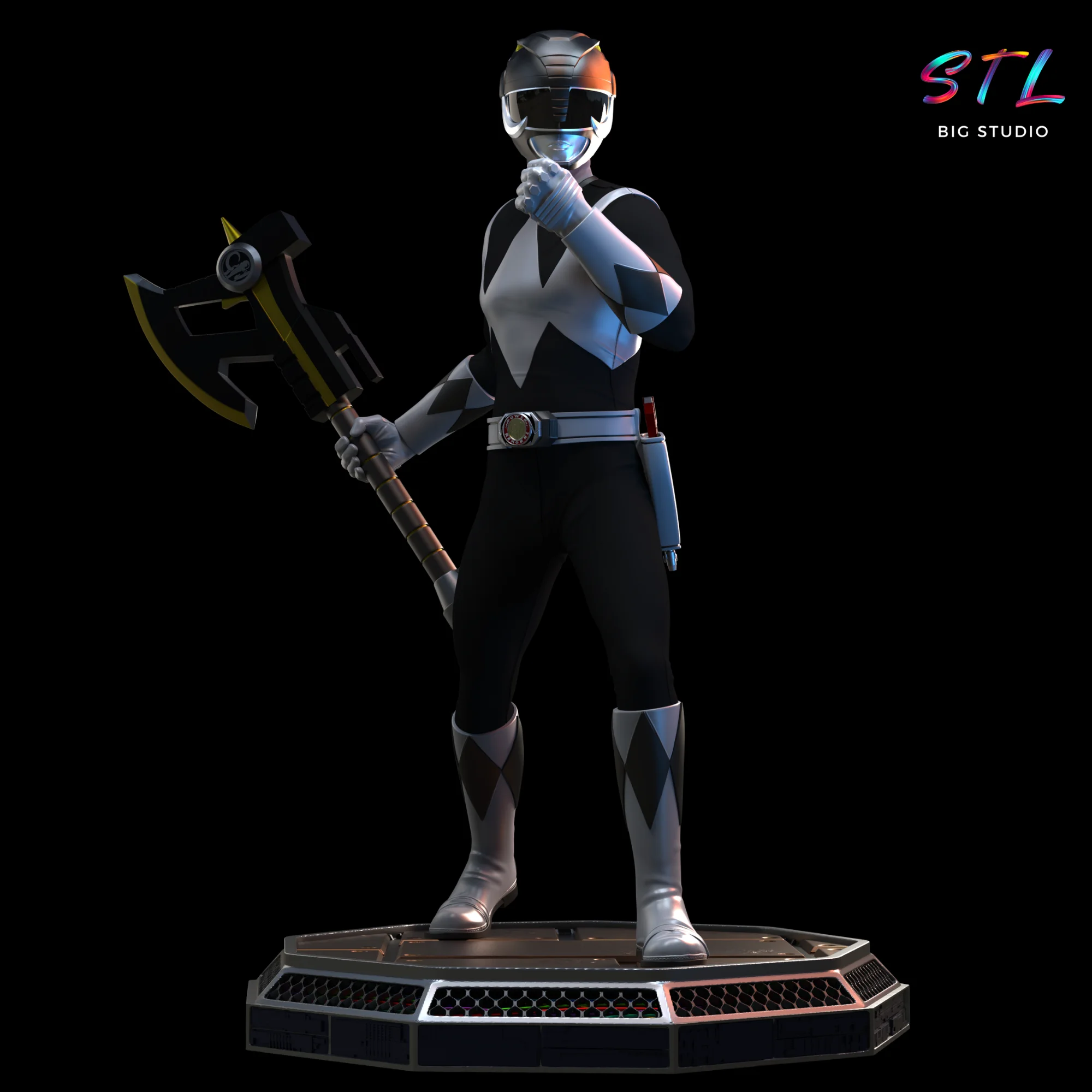 power ranger negro stl impresion 3d