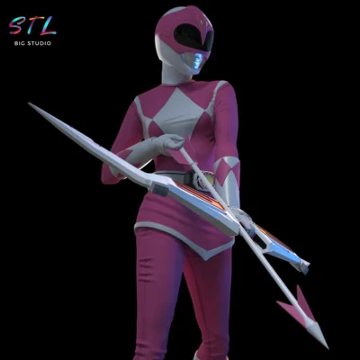 power ranger pink stl impresion 3d figura