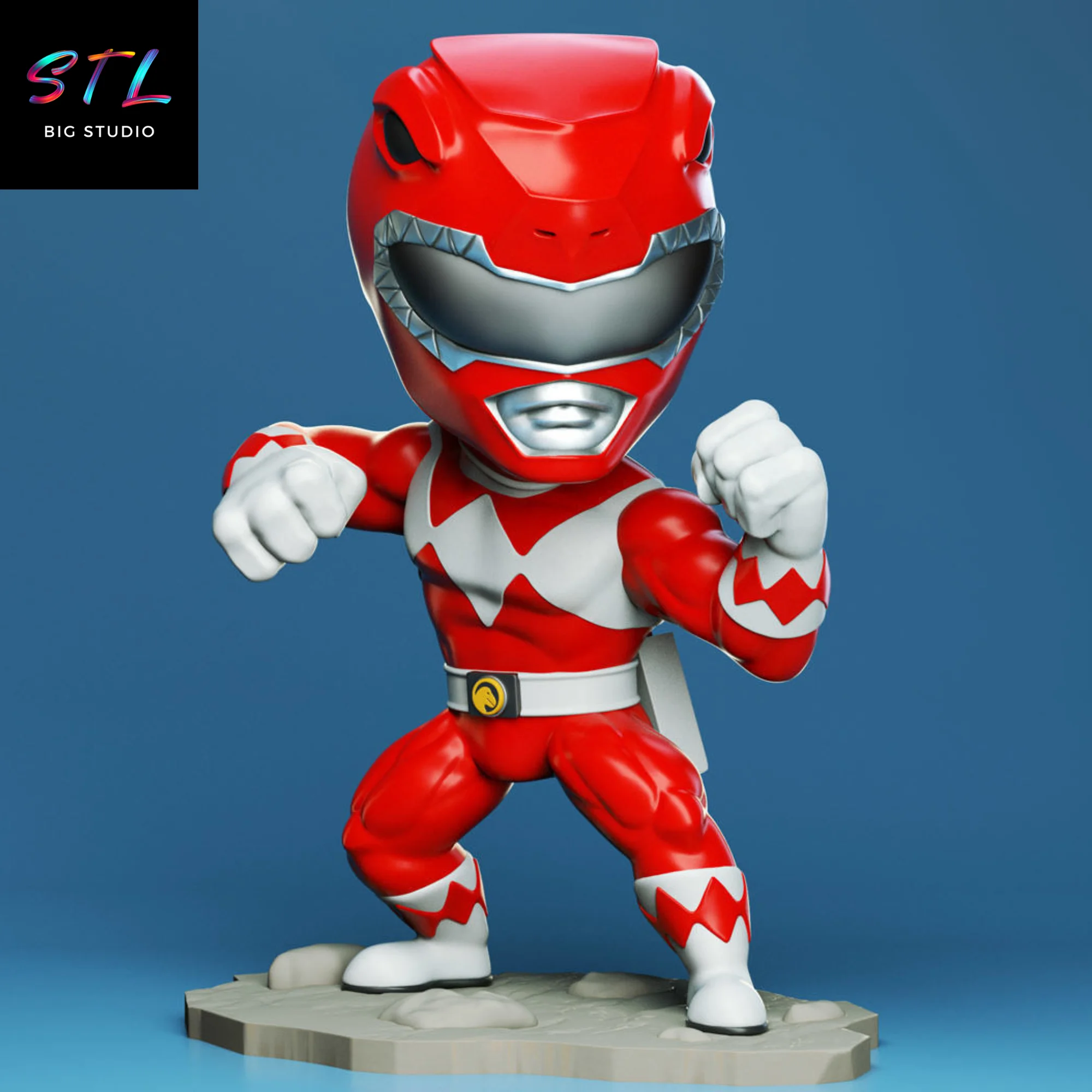 power ranger rojo chibi stl impresion 3d