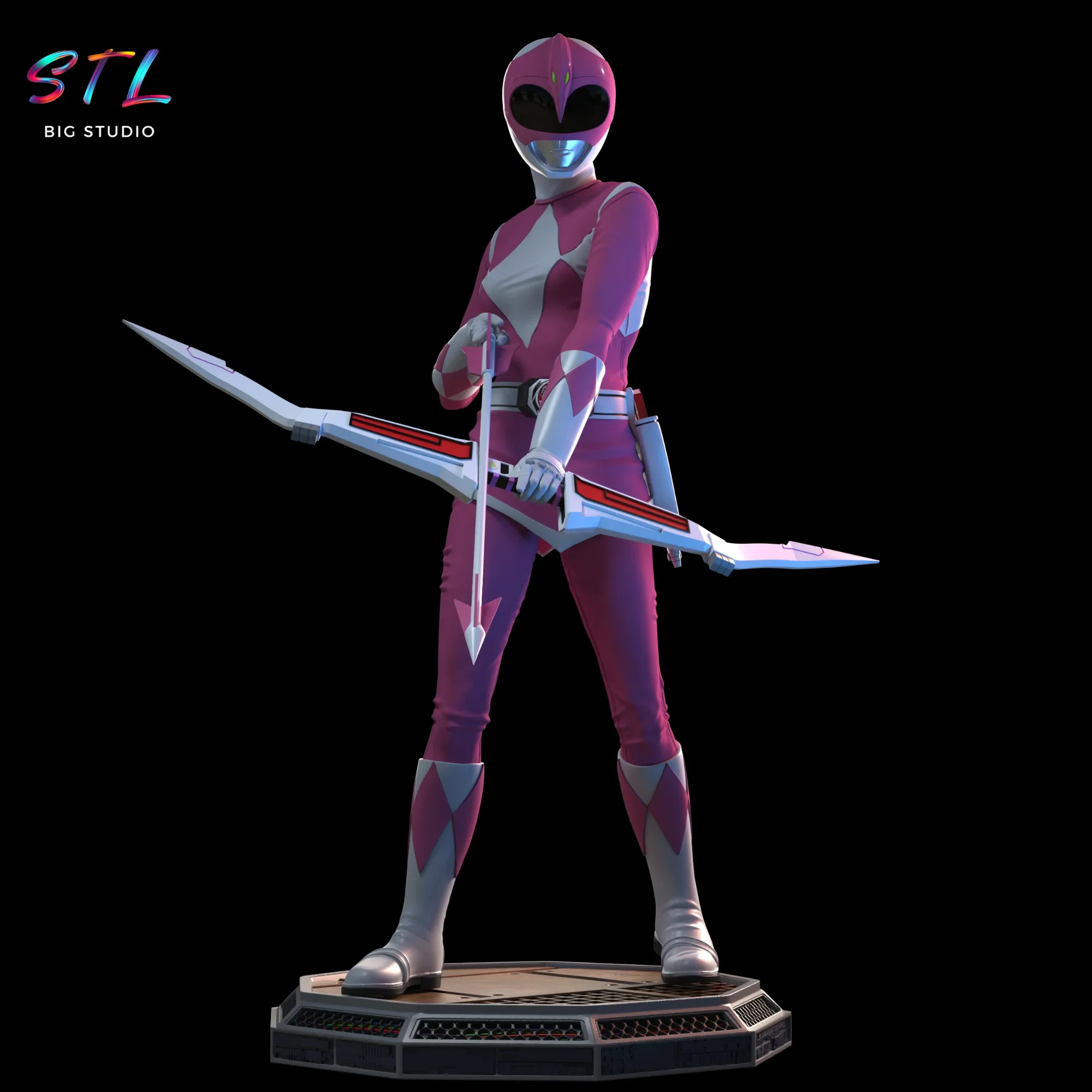 power ranger rosa stl impresion 3d