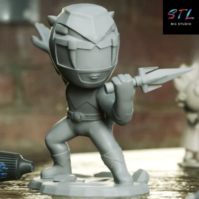 power rangers chibi kawaii stl ranger amarillo impresion 3d
