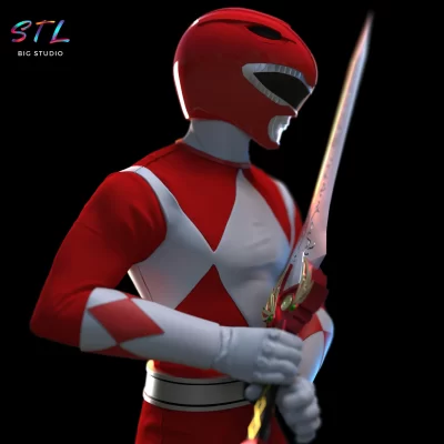 power rangers stl impresion 3d figura red ranger