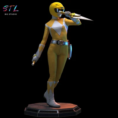 power rangers stl yellow ranger figura impresion 3d
