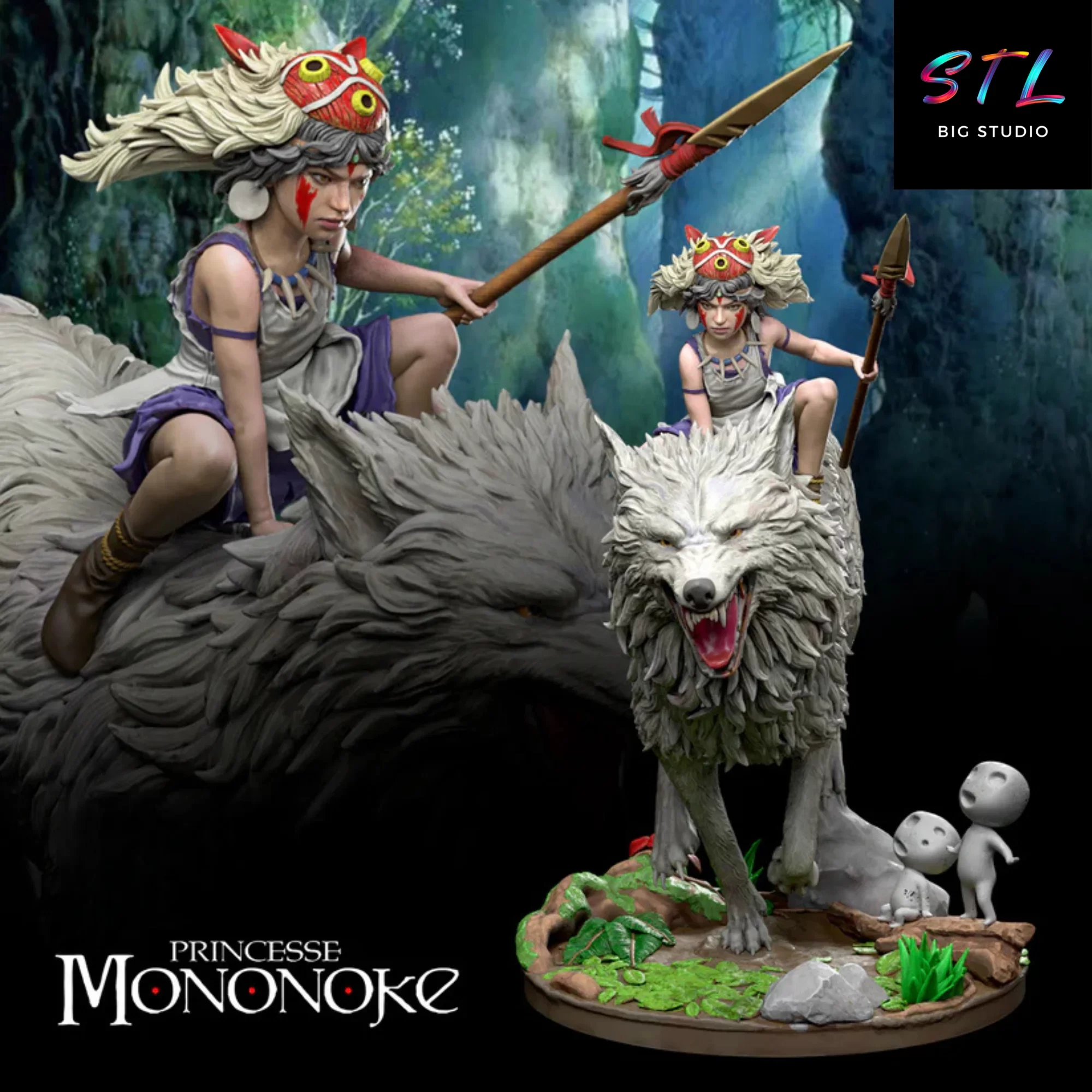 princesa mononoke stl impresion 3d