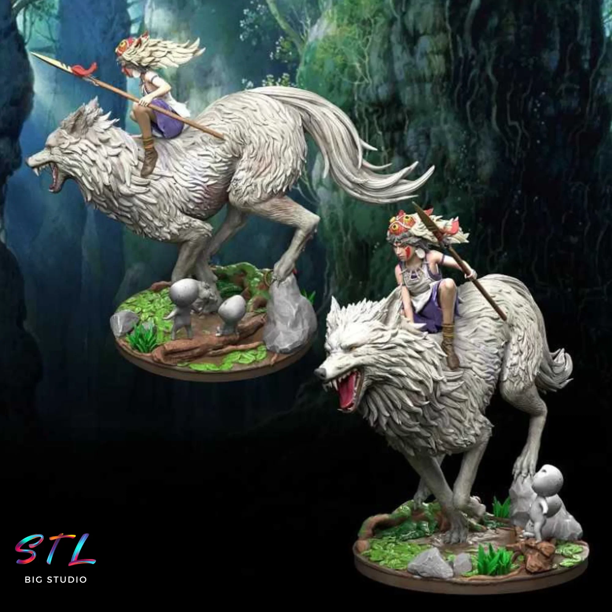 princesa mononoke stl studio ghibli impresion 3d princesa mononoke stl studio ghibli impresion 3d
