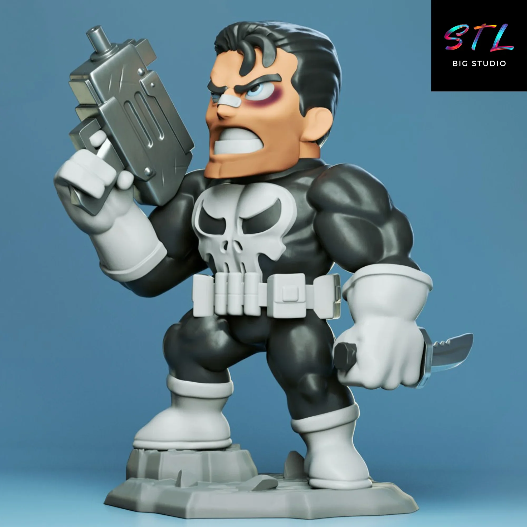 punisher chibi stl impresion 3d el castigador