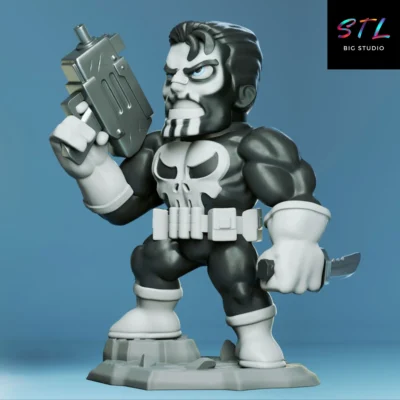 punisher chibi stl kawaii marvel impresion 3d