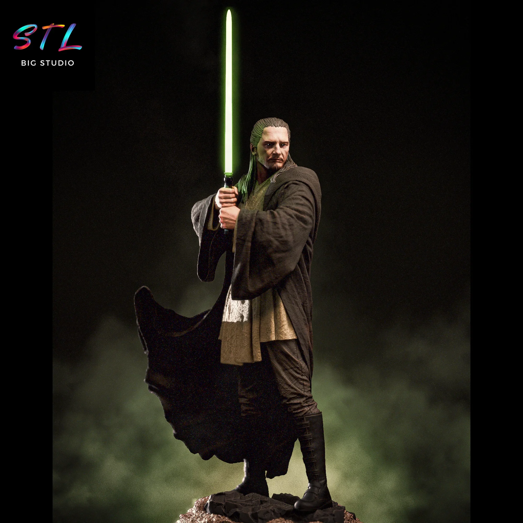 qui-gon jinn stl star wars impresion 3d