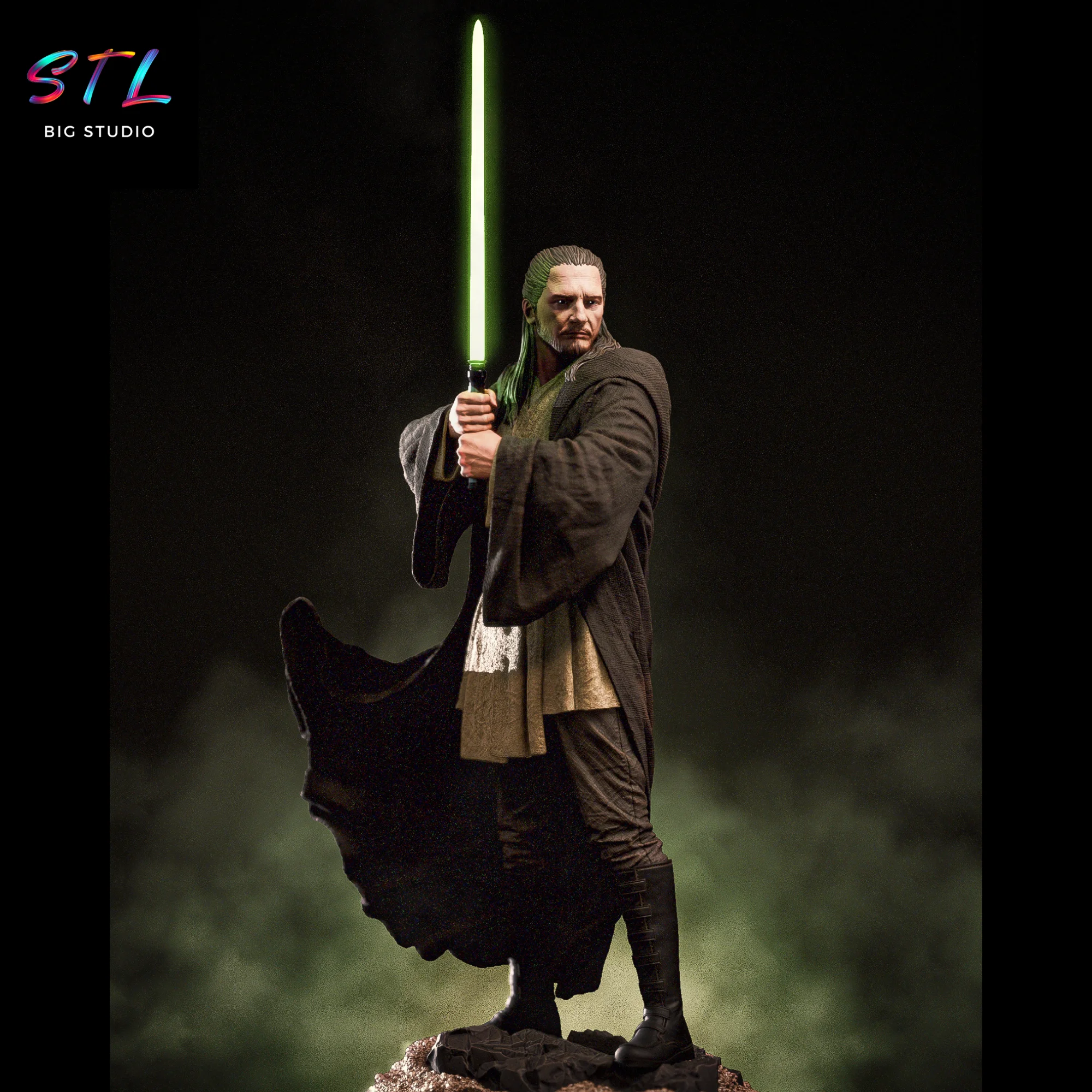 qui-gon jinn stl star wars impresion 3d