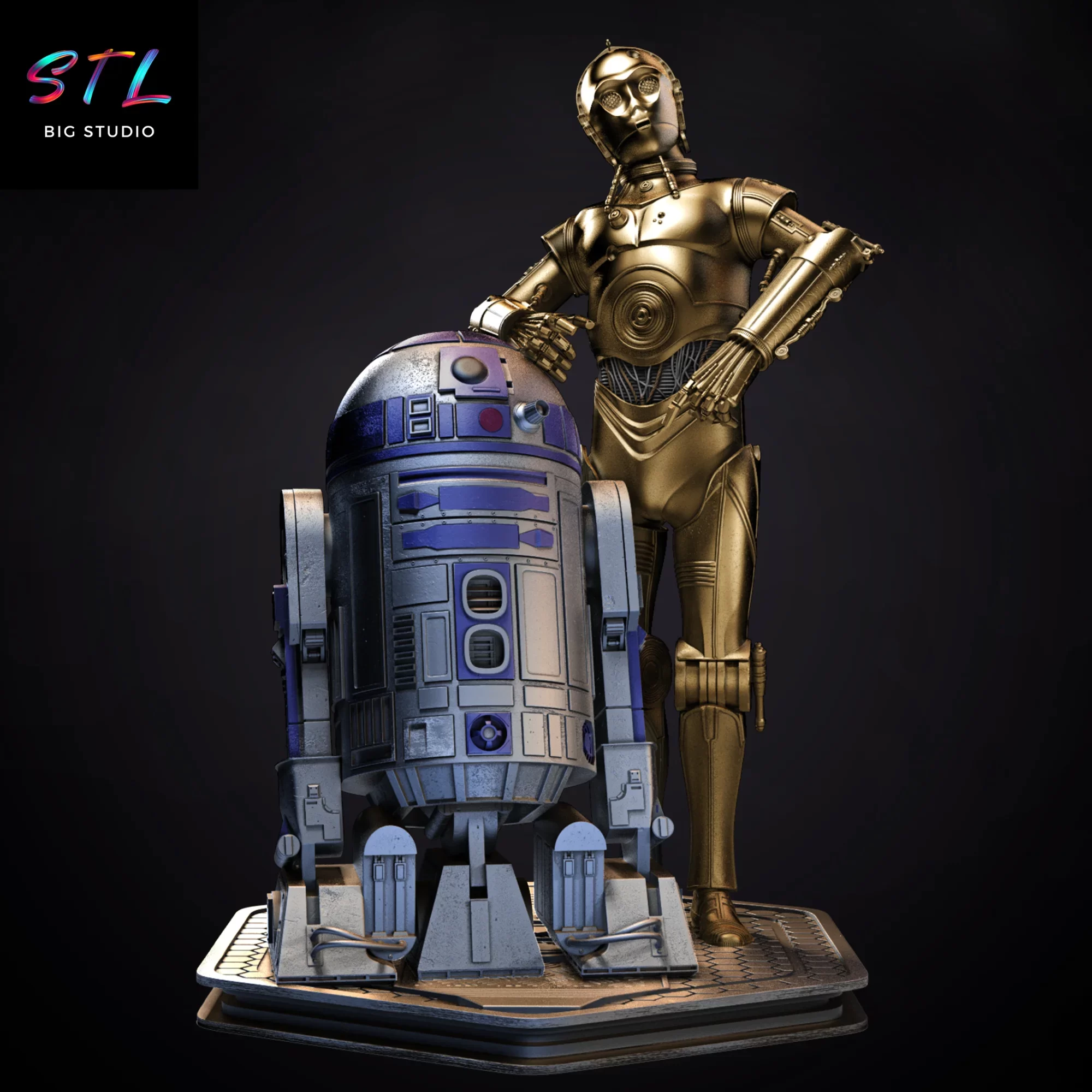 r2d2 y c3po stl impresion 3d star wars
