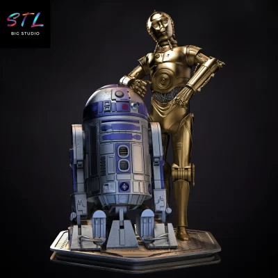 r2d2 y c3po stl impresion 3d star wars