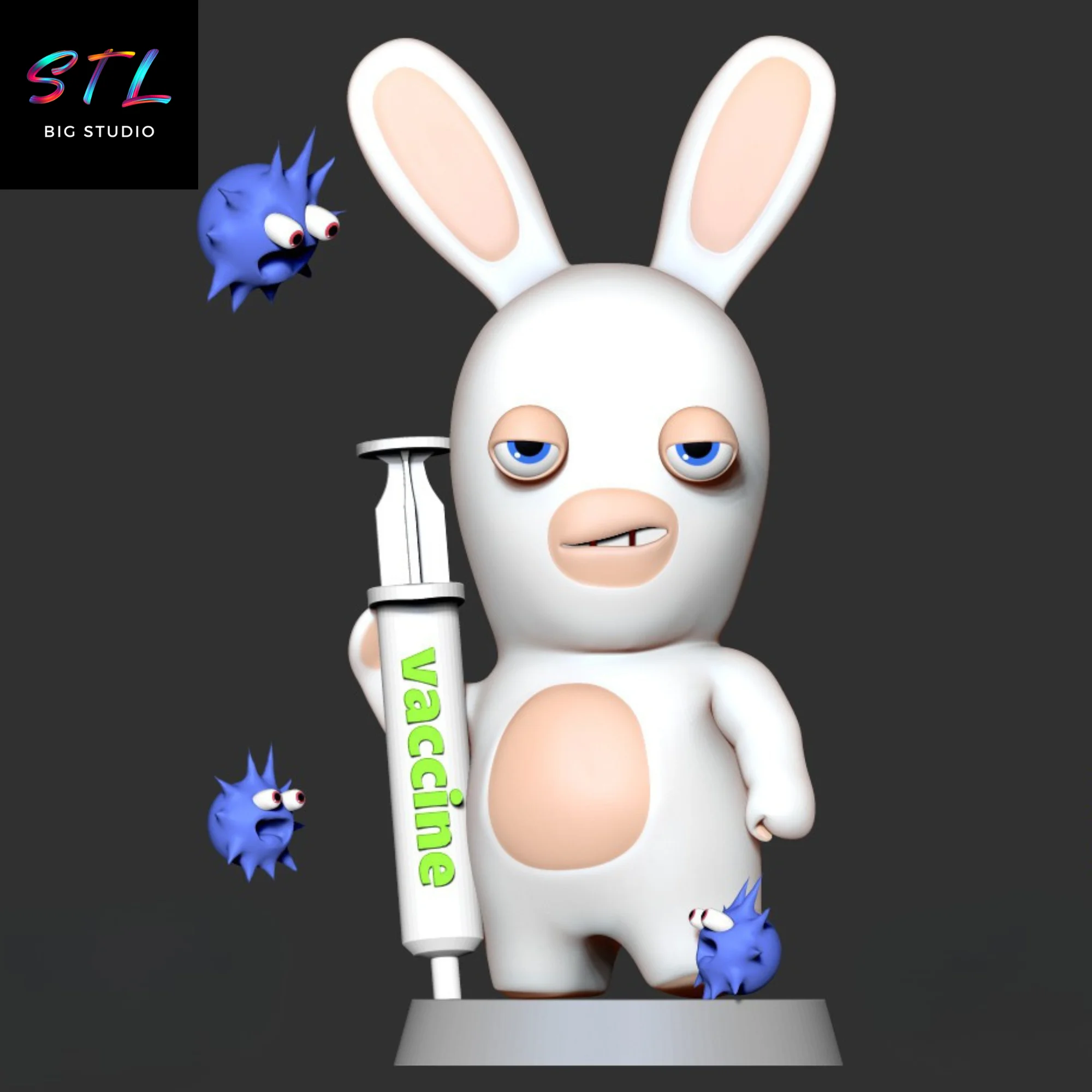 rabbid vacuna stl raving rabbids para impresion 3d