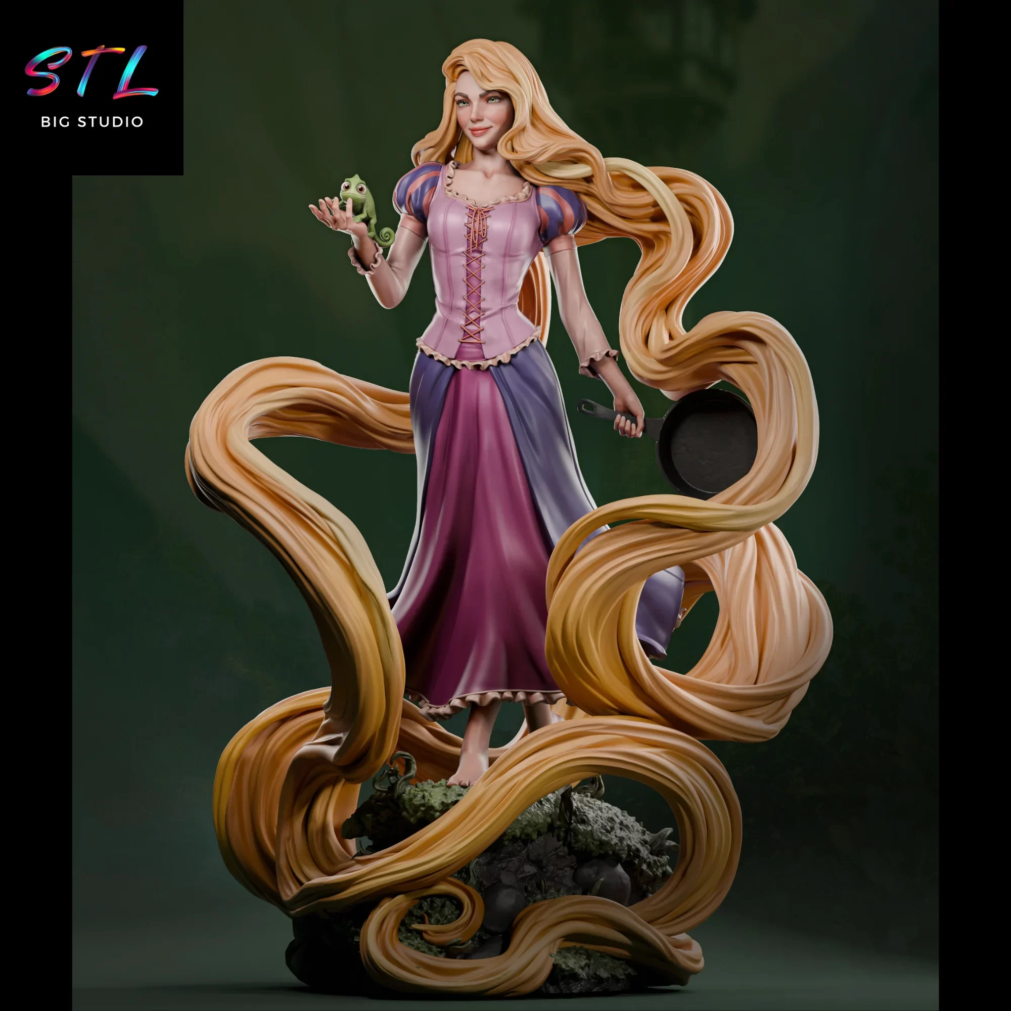 rapunzel stl princesa disney impresion 3d enredados