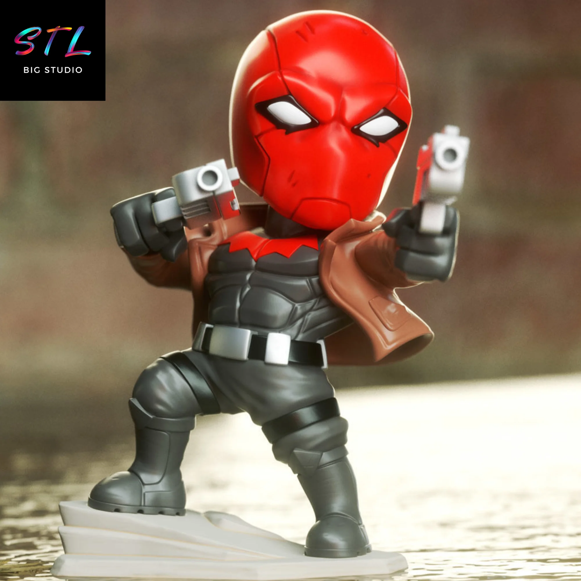 red hood chibi stl impresion 3d dc comics kawaii