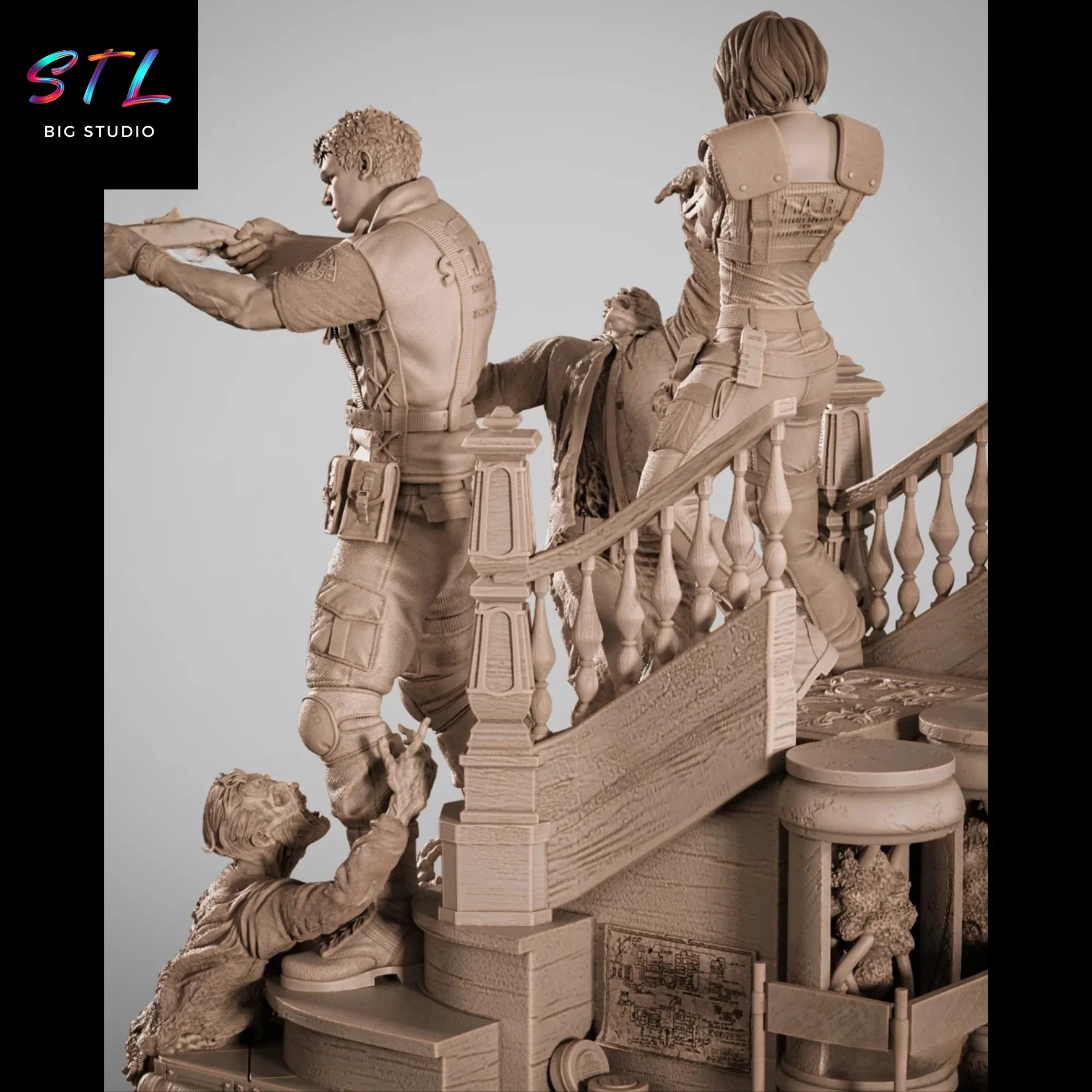resident evil stl impresion 3d diorama chris y jill resident evil stl impresion 3d diorama chris y jill