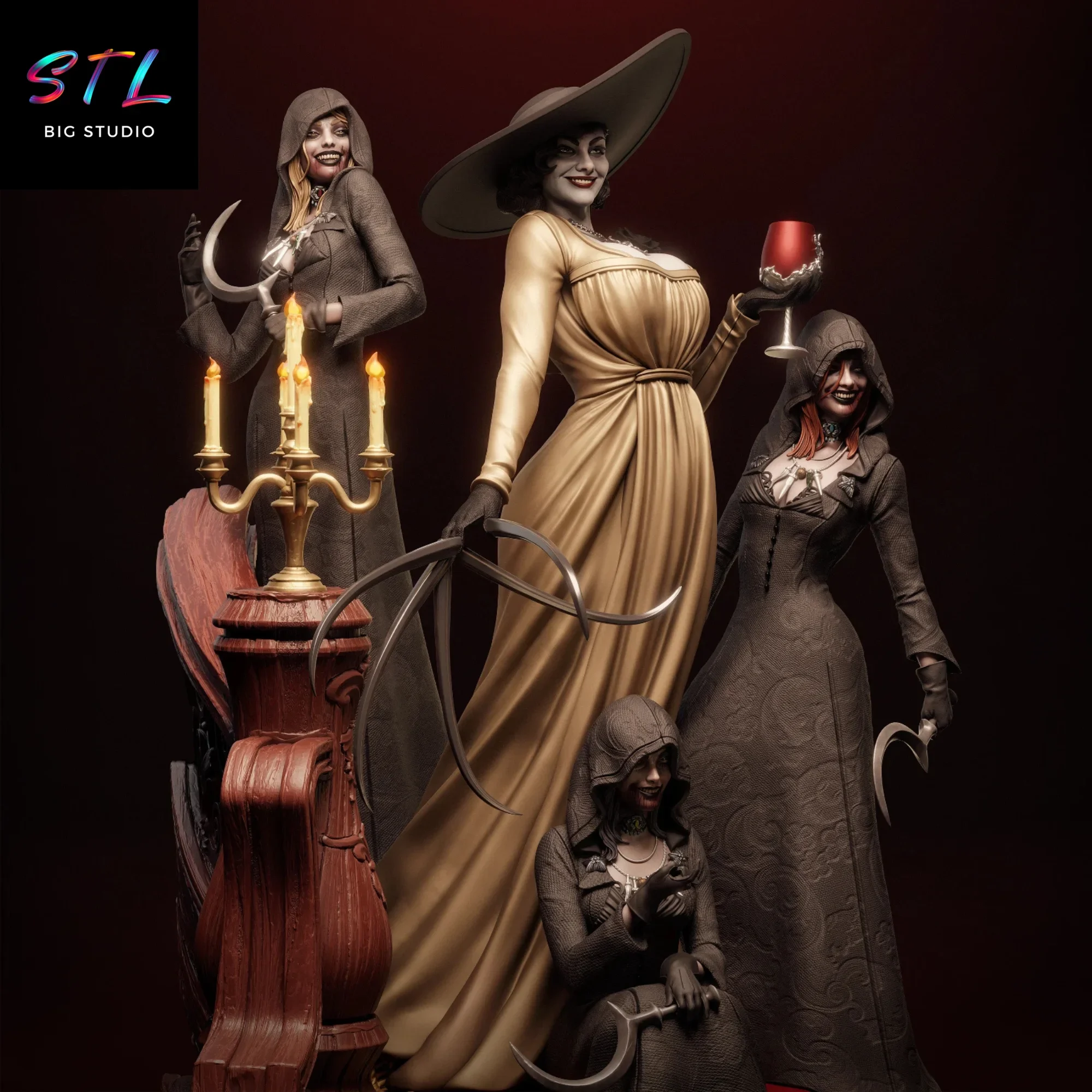 resident evil stl lady dimitrescu figura para impresion 3d resident evil stl lady dimitrescu figura para impresion 3d