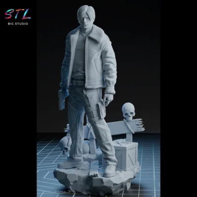 resident evil stl leon kennedy figura impresion 3d
