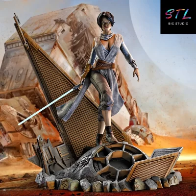 rey star wars stl impresion 3d diorama