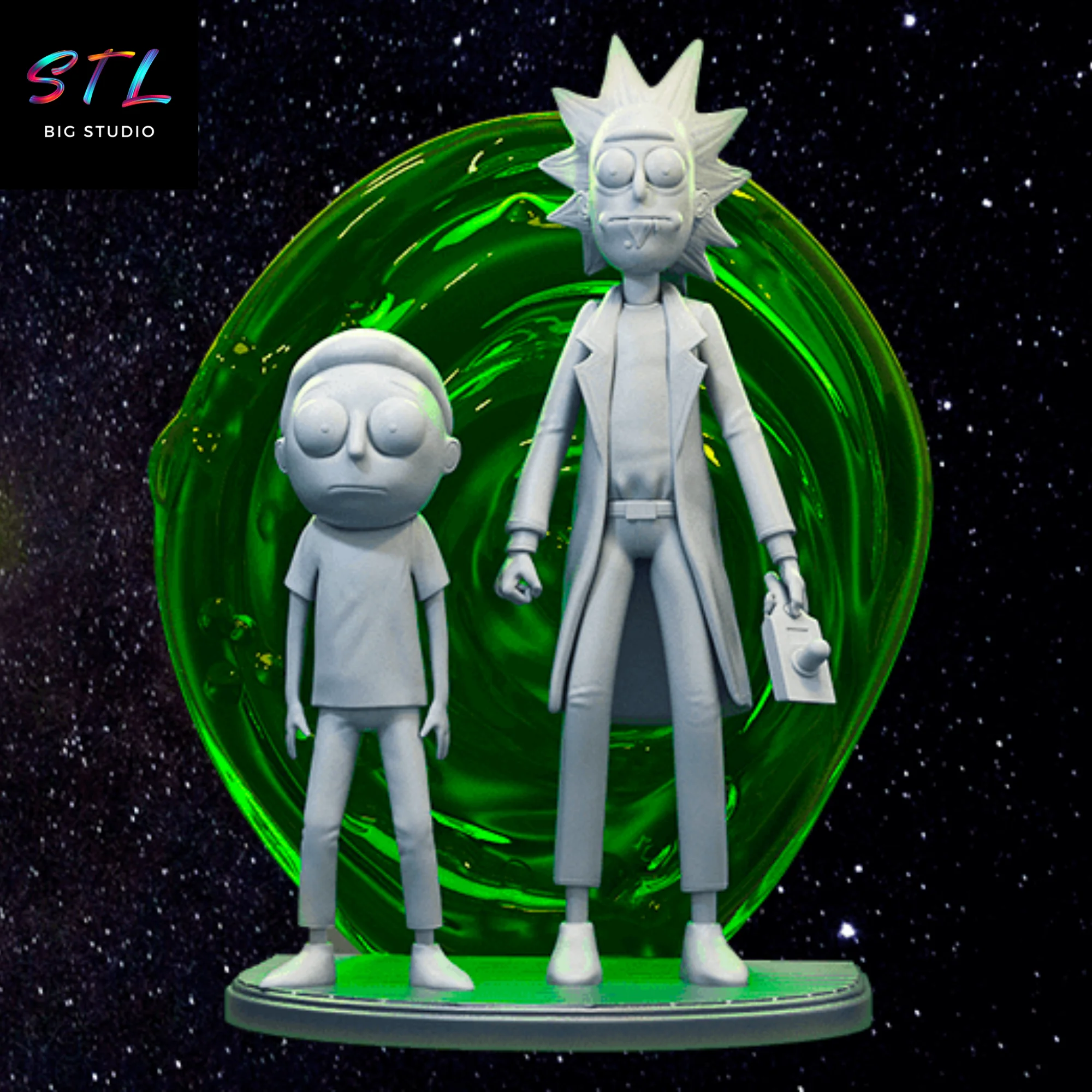 rick y morty stl diorama impresion 3d