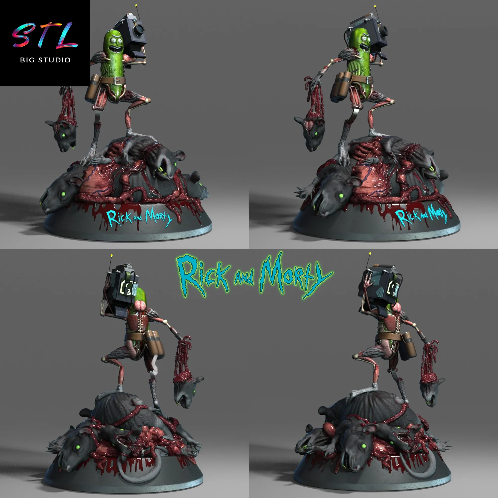 rick y morty stl rick pepinillo figura impresion 3d rick y morty stl rick pepinillo figura impresion 3d