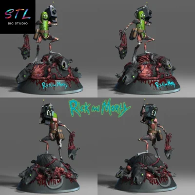 rick y morty stl rick pepinillo figura impresion 3d